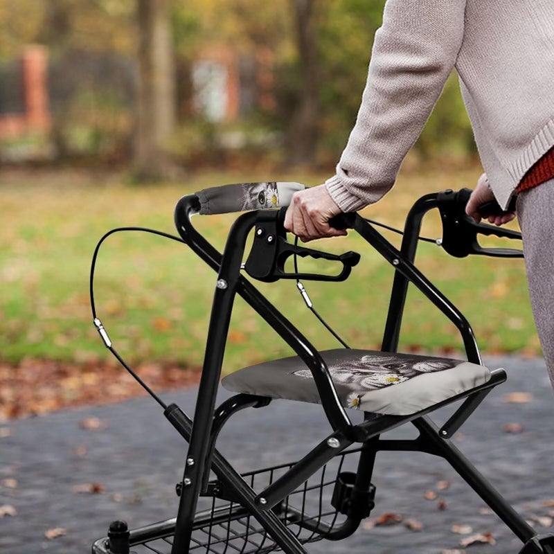 LedBack Cute Cat Rollator Walker Seat and Backrest Covers Gray Rollator Seat Cover Rollator Walker Accessories Walker Covers - Image 5